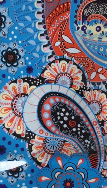 Transferfolie- Paisley blau rot