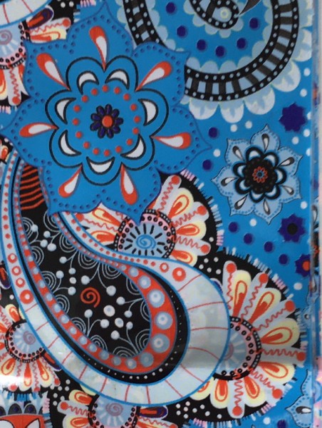 Transferfolie- Paisley blau orange gelb