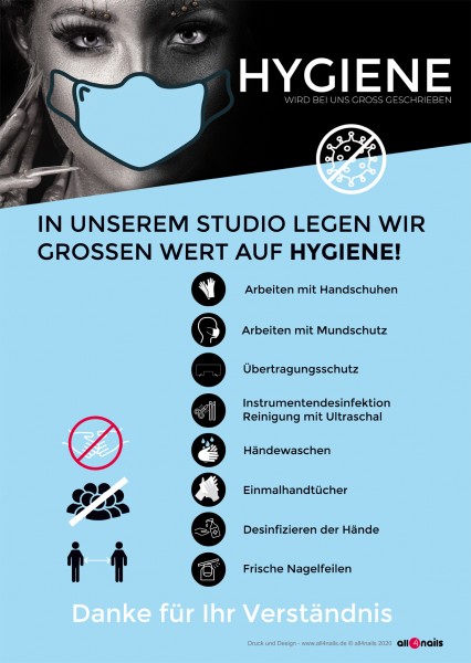 Hygiene-Hinweis A2 Folie für Schaufenster